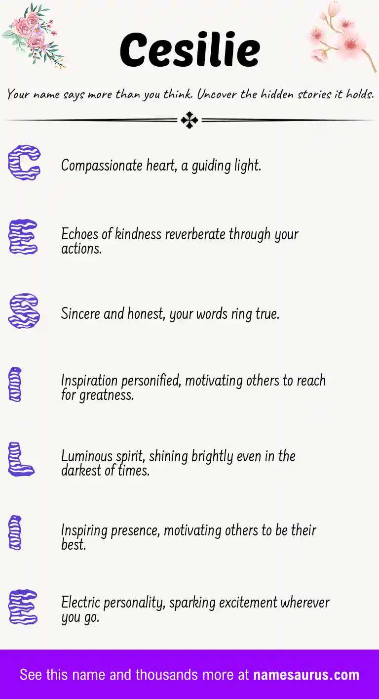 Acrostic poem about Cesilie.