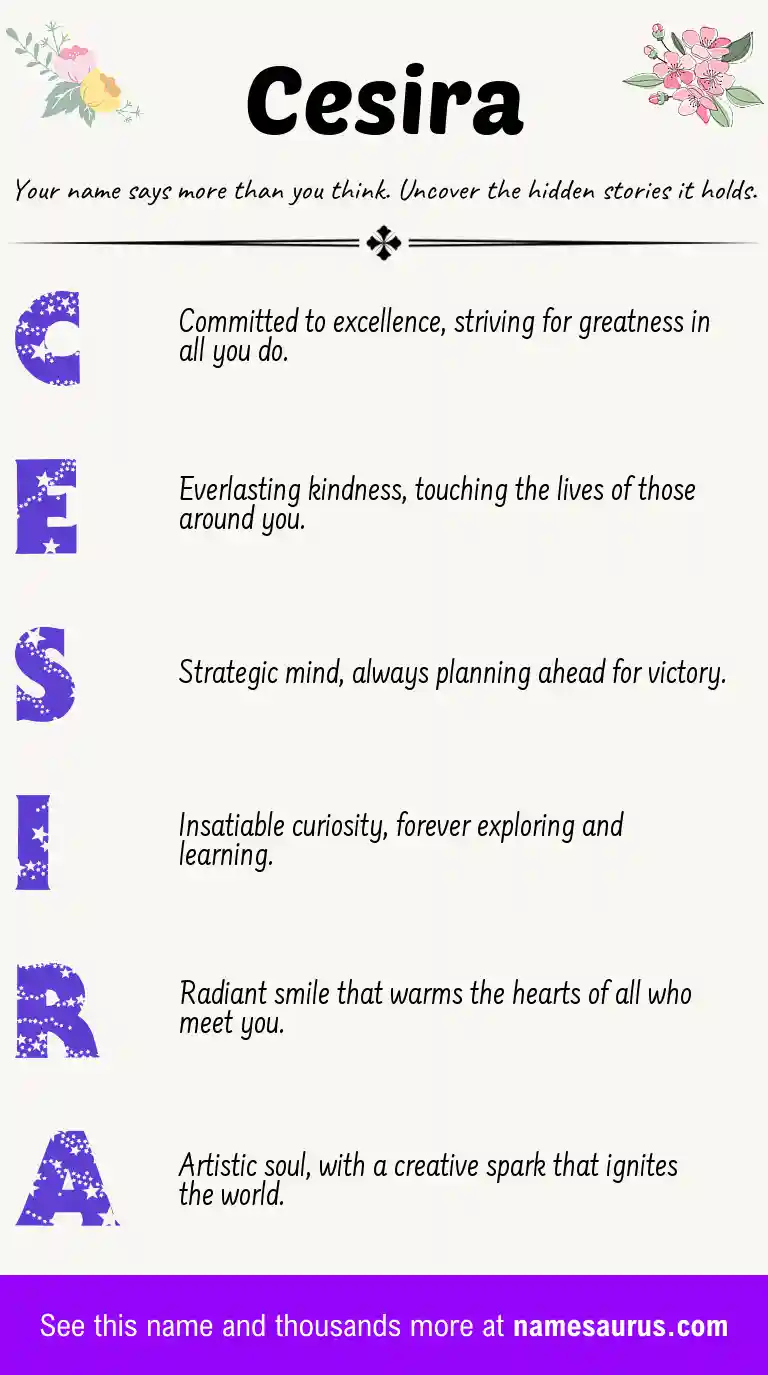 Acrostic poem about Cesira.