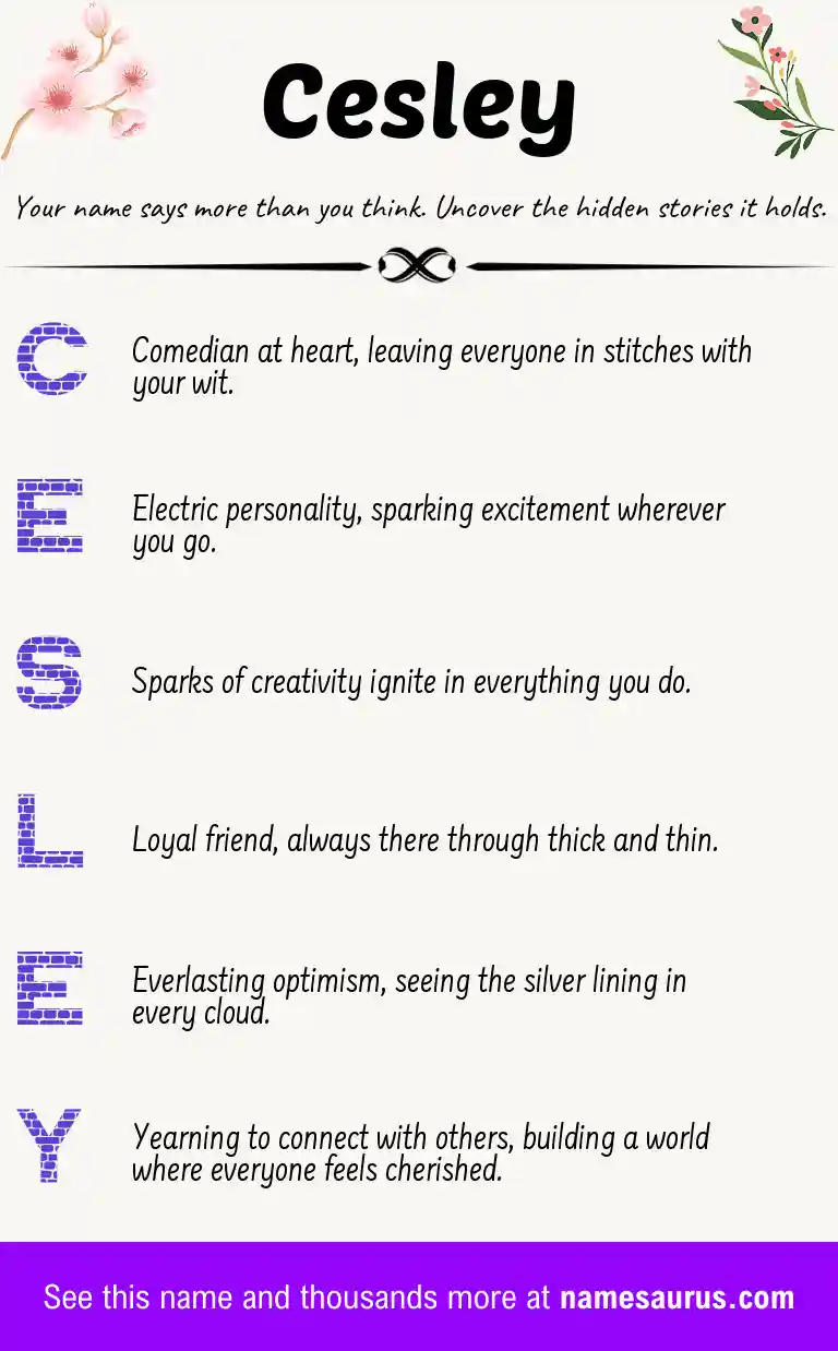 Acrostic poem about Cesley.