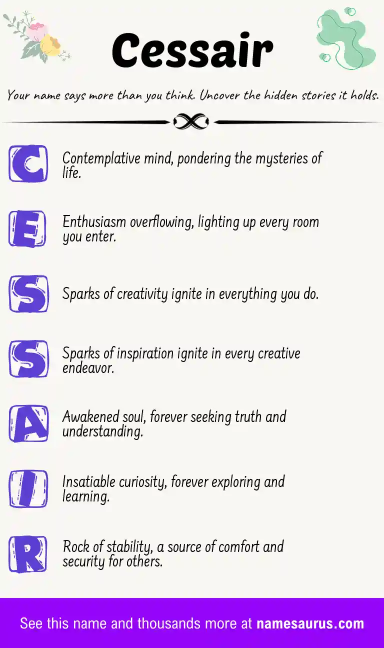 Acrostic poem about Cessair.