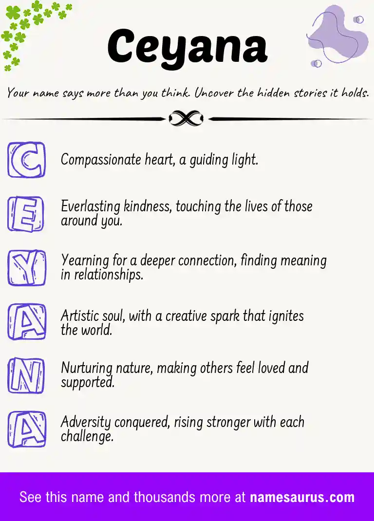 Acrostic poem about Ceyana.