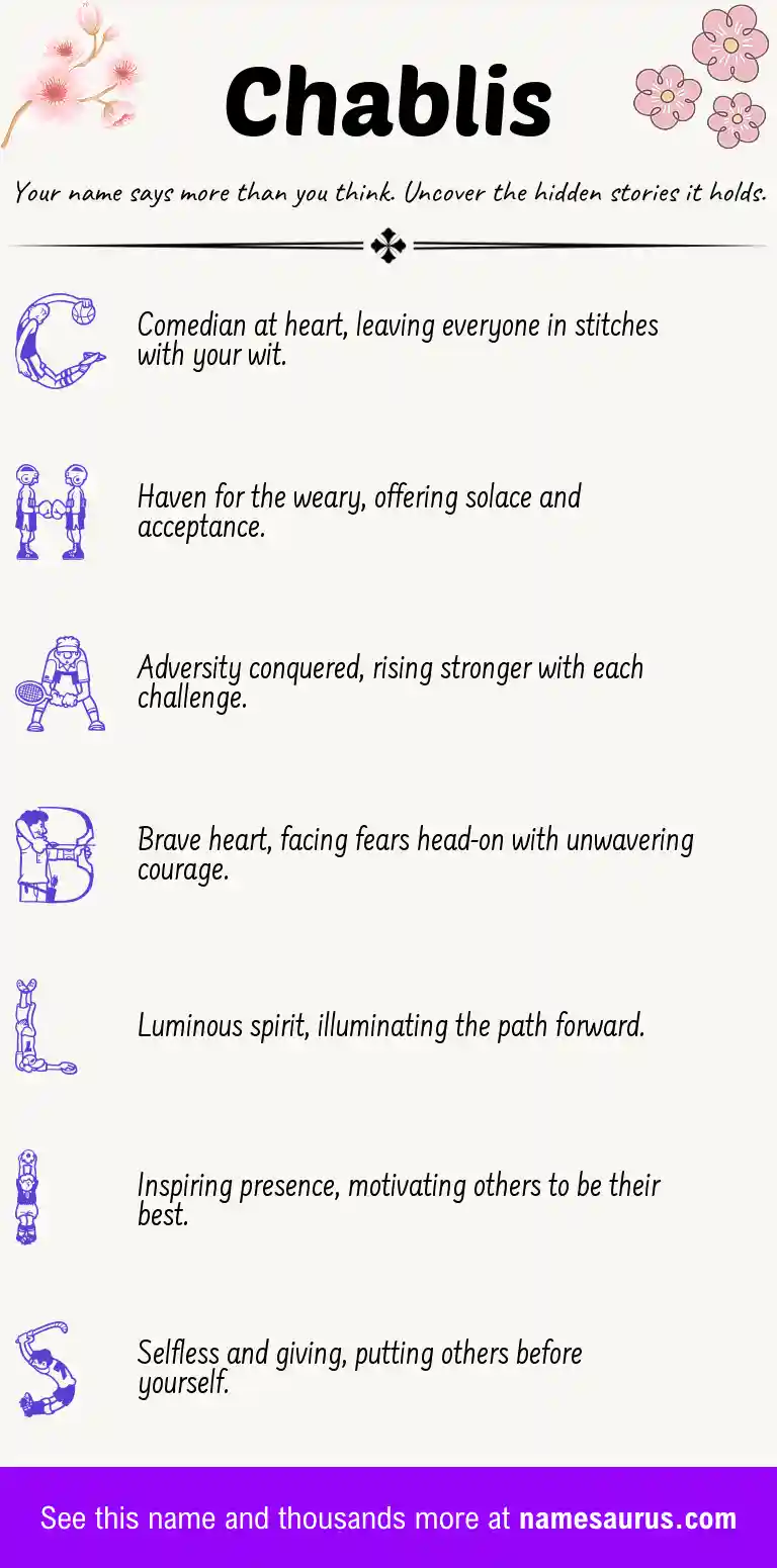 Acrostic poem about Chablis.