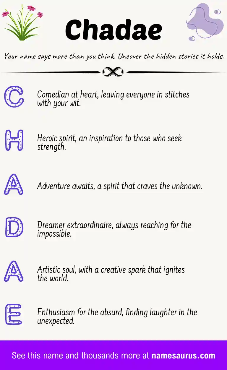 Acrostic poem about Chadae.