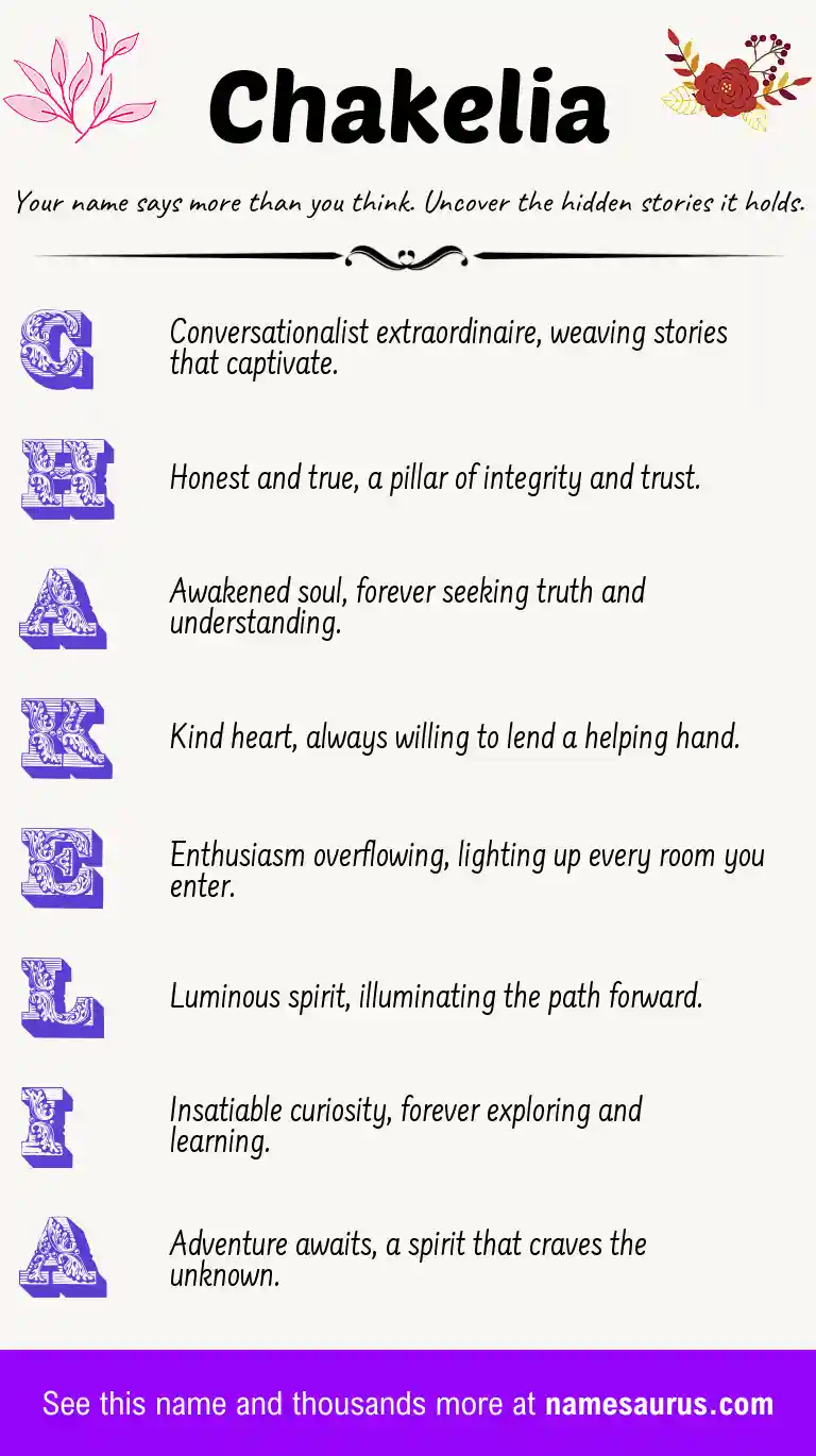 Acrostic poem about Chakelia.