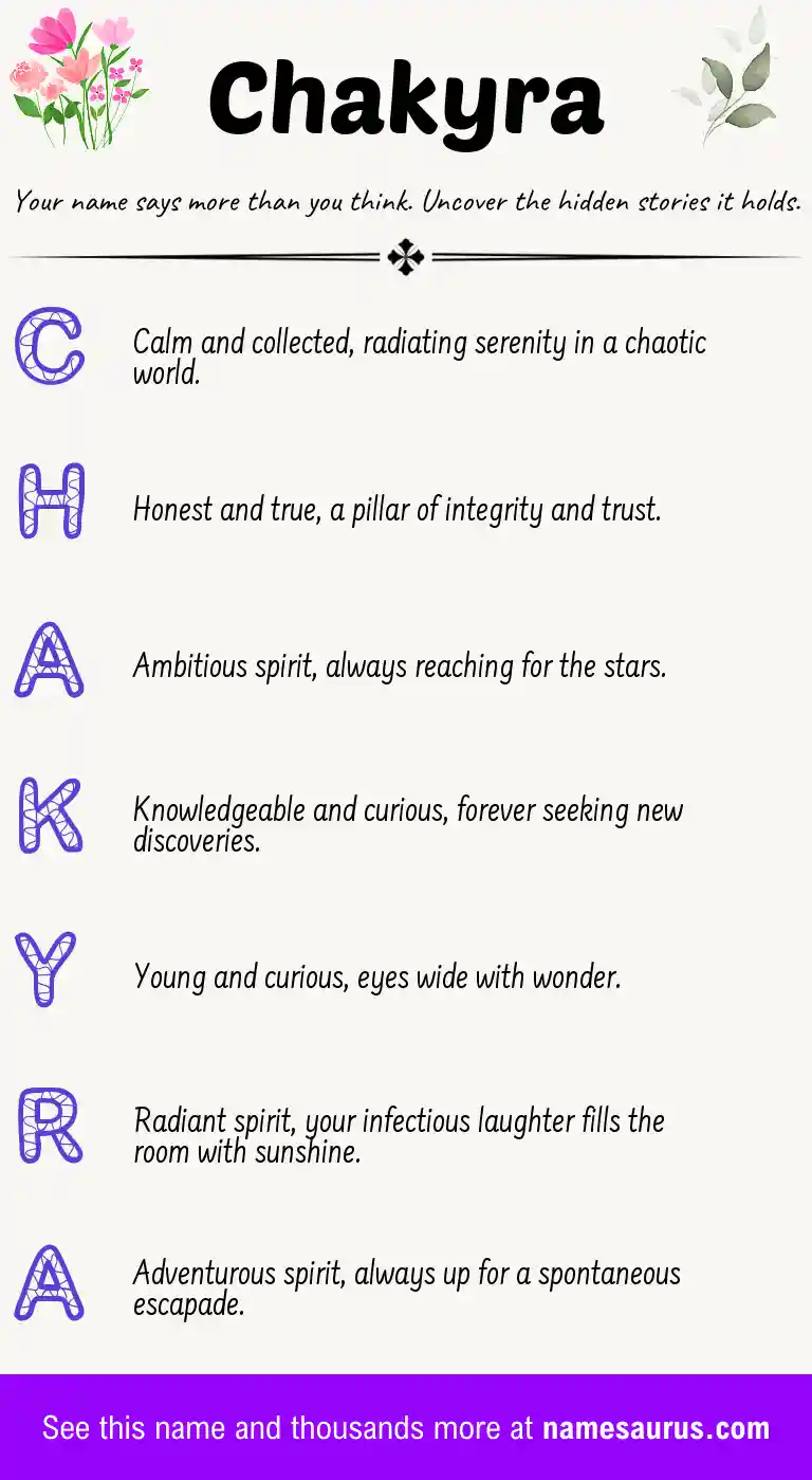 Acrostic poem about Chakyra.