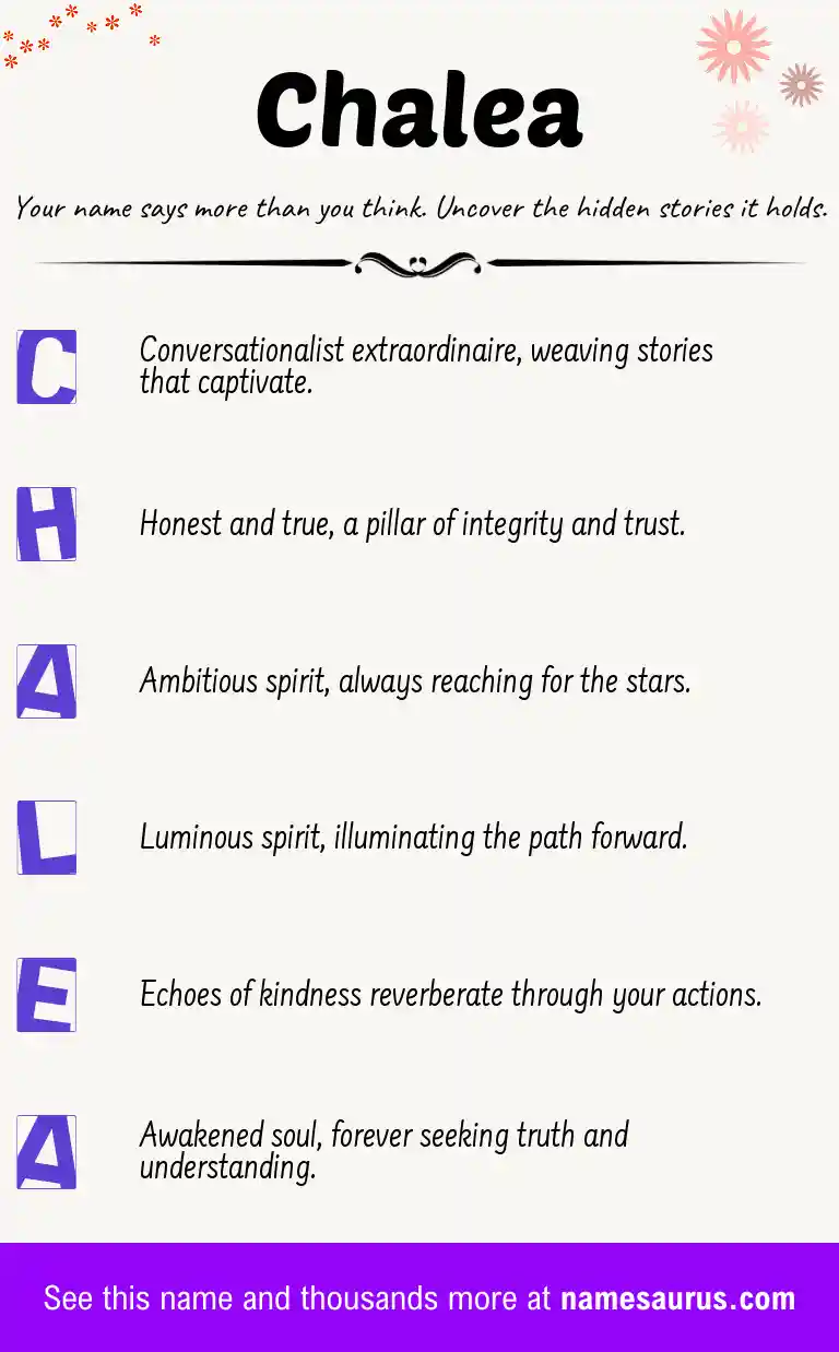 Acrostic poem about Chalea.