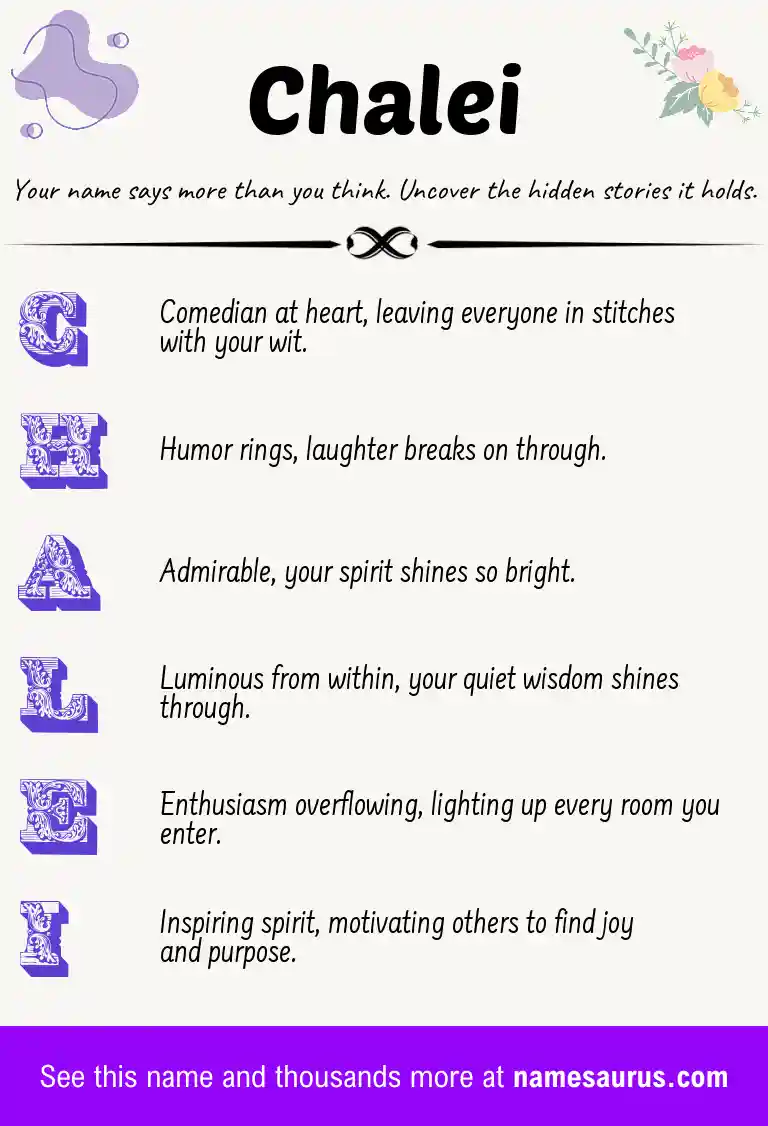 Acrostic poem about Chalei.