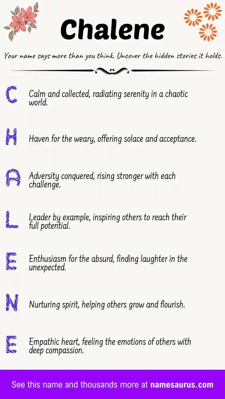 Acrostic poem about Chalene.