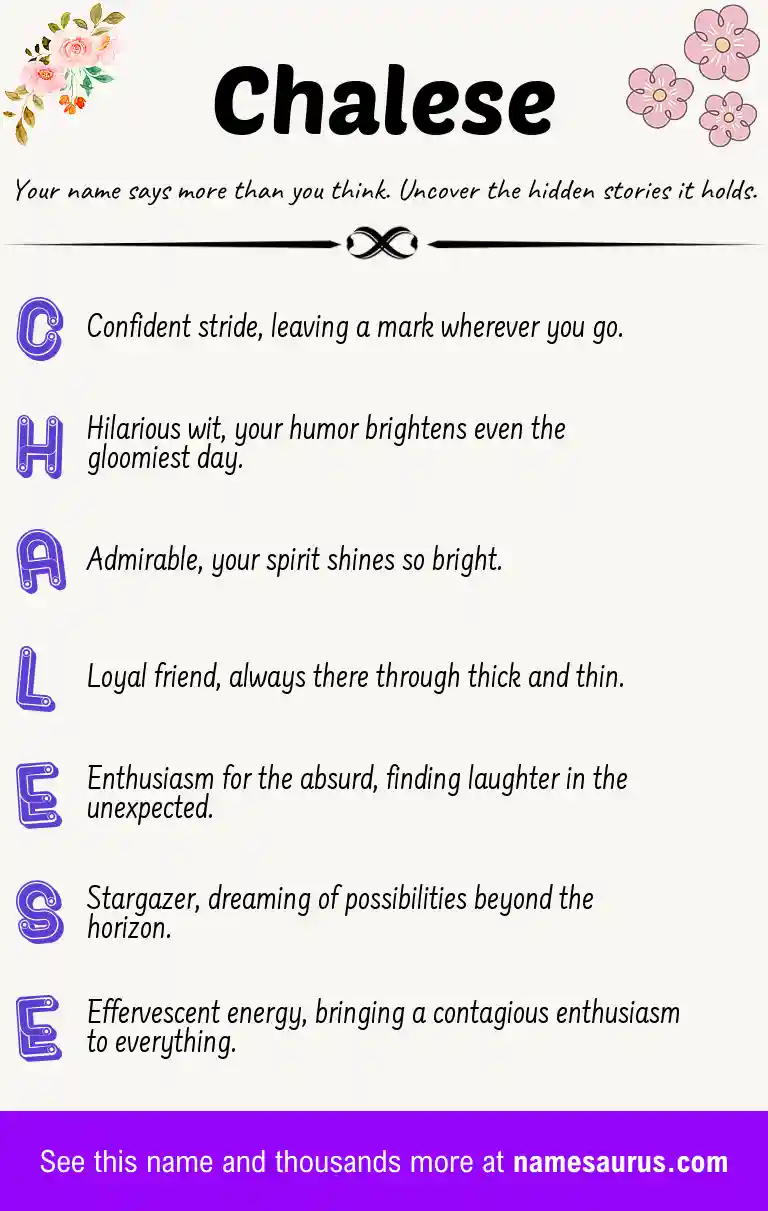 Acrostic poem about Chalese.