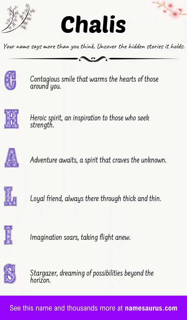 Acrostic poem about Chalis.