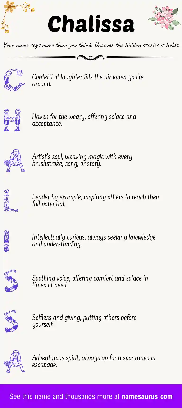 Acrostic poem about Chalissa.