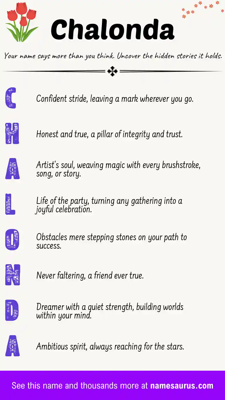 Acrostic poem about Chalonda.