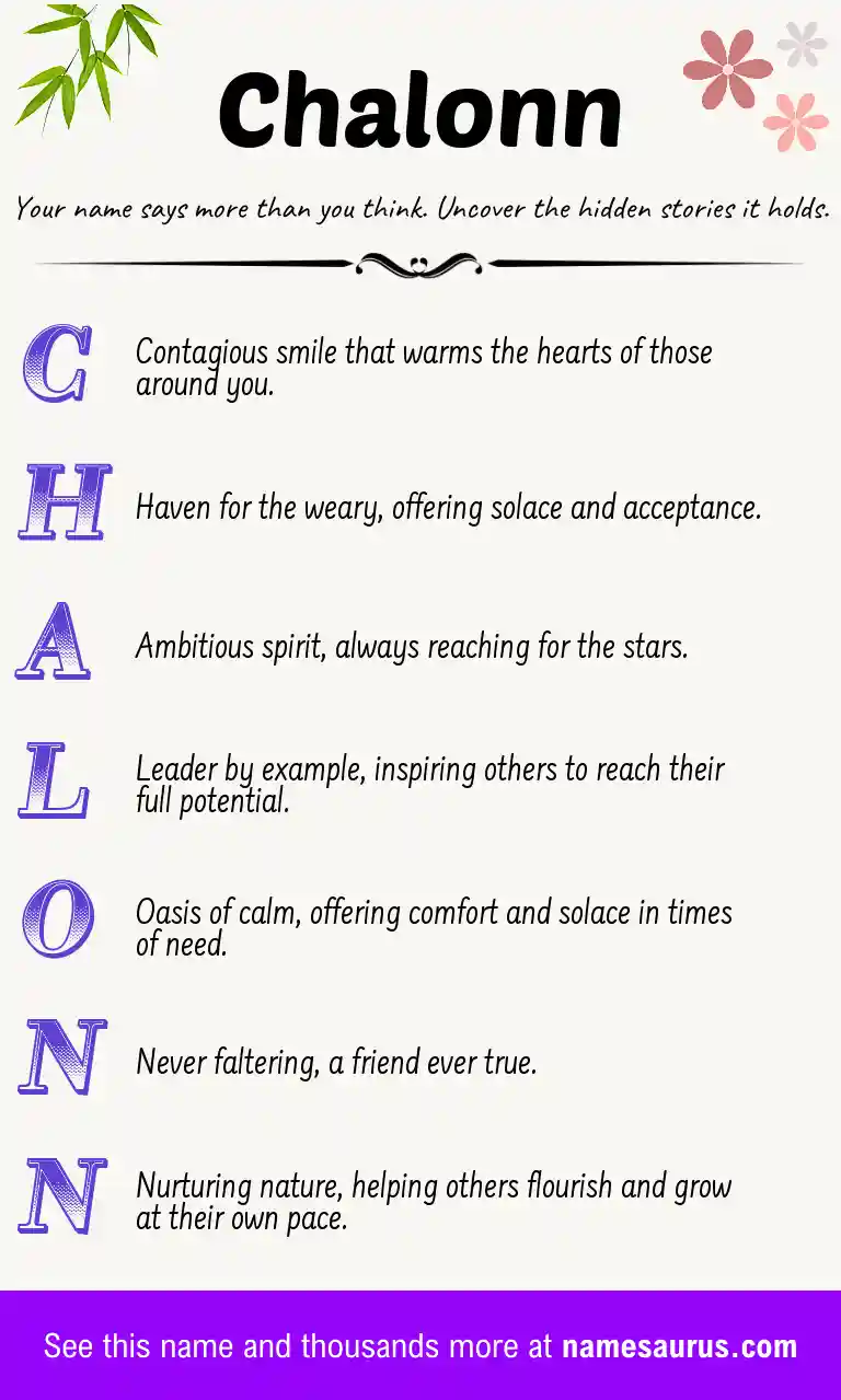 Acrostic poem about Chalonn.