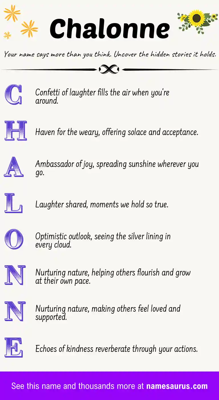 Acrostic poem about Chalonne.