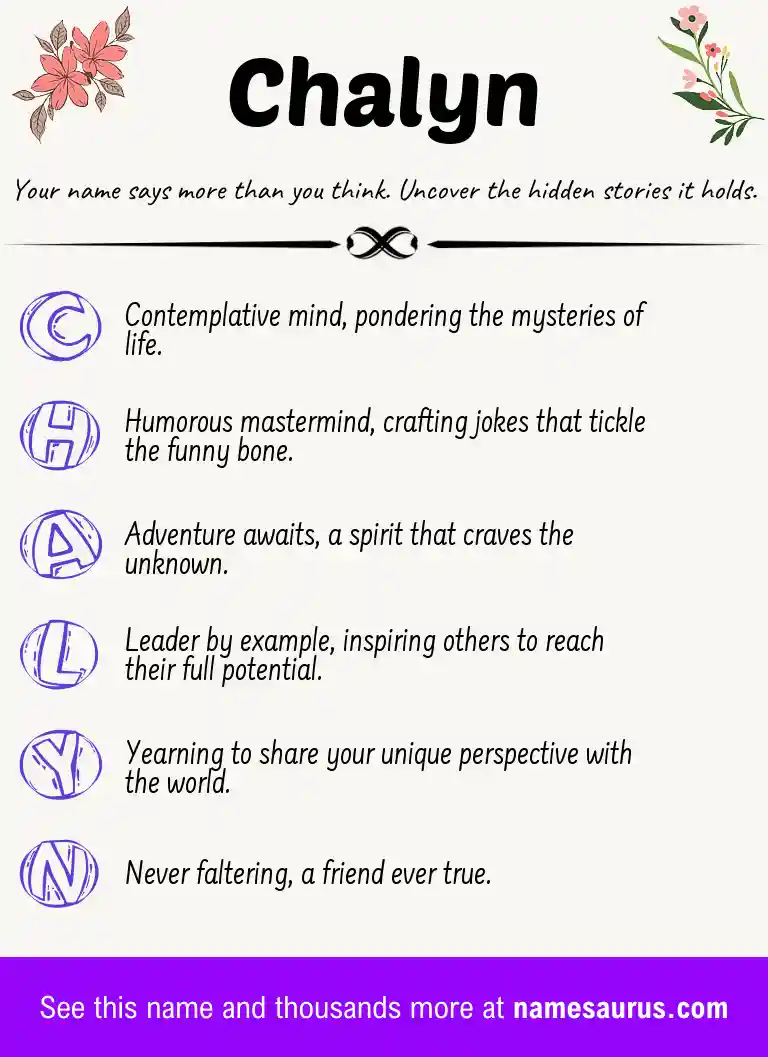 Acrostic poem about Chalyn.