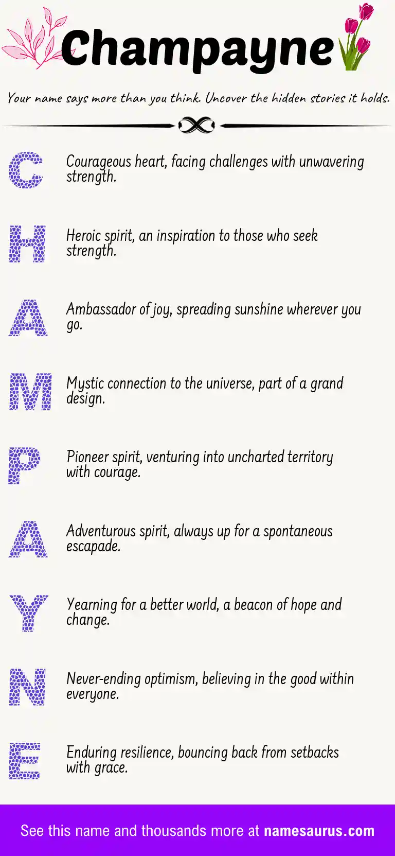 Acrostic poem about Champayne.