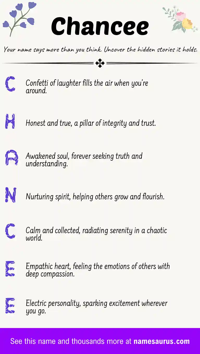 Acrostic poem about Chancee.