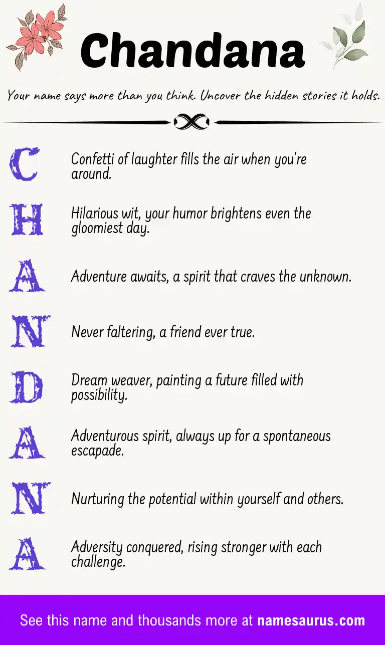 Acrostic poem about Chandana.