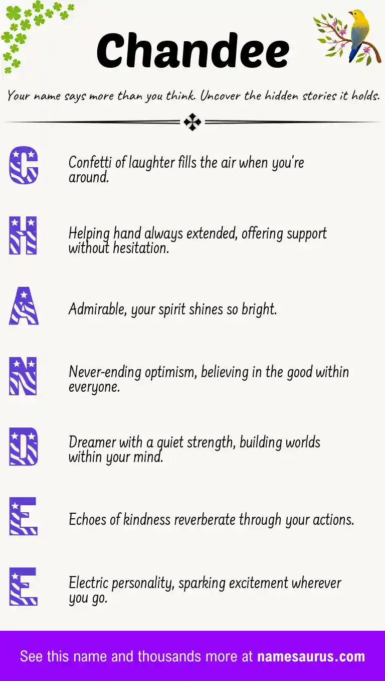 Acrostic poem about Chandee.