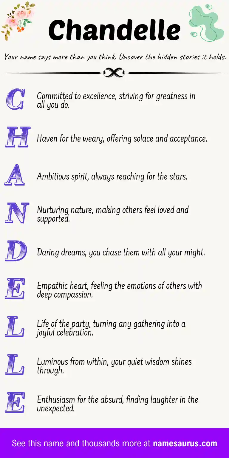 Acrostic poem about Chandelle.