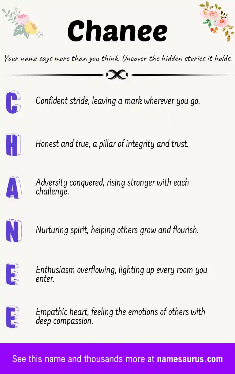 Acrostic poem about Chanee.