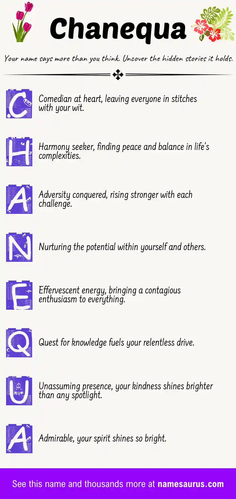 Acrostic poem about Chanequa.