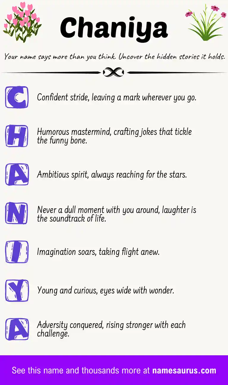 Acrostic poem about Chaniya.