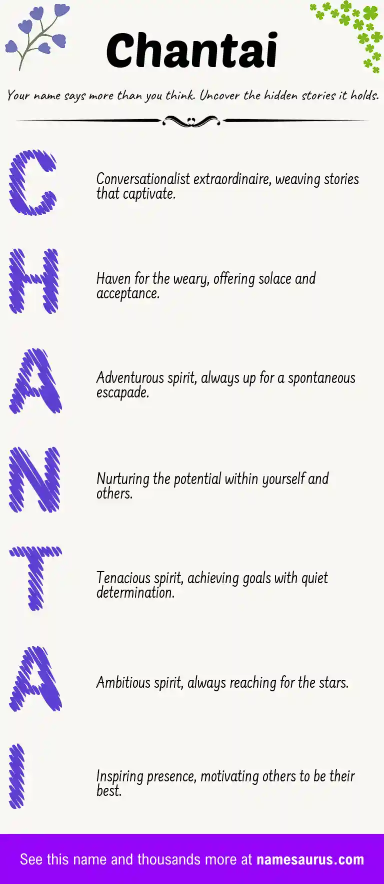 Acrostic poem about Chantai.