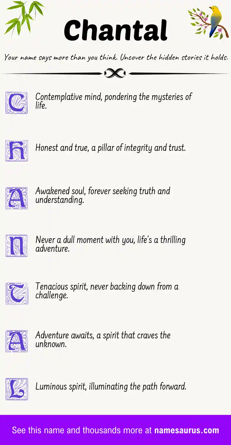Acrostic poem about Chantal.