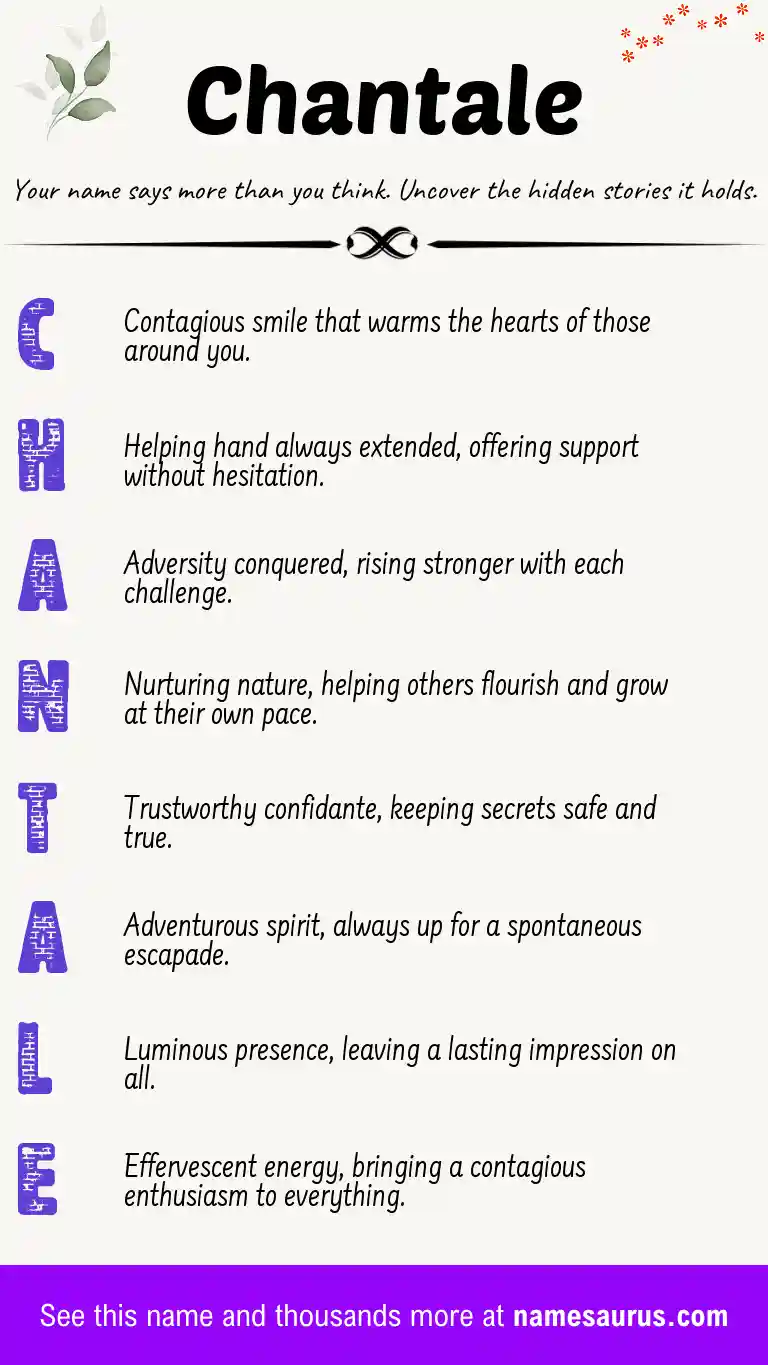 Acrostic poem about Chantale.