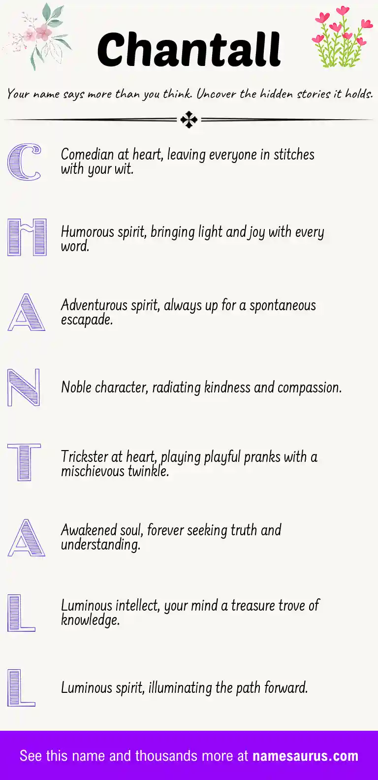 Acrostic poem about Chantall.