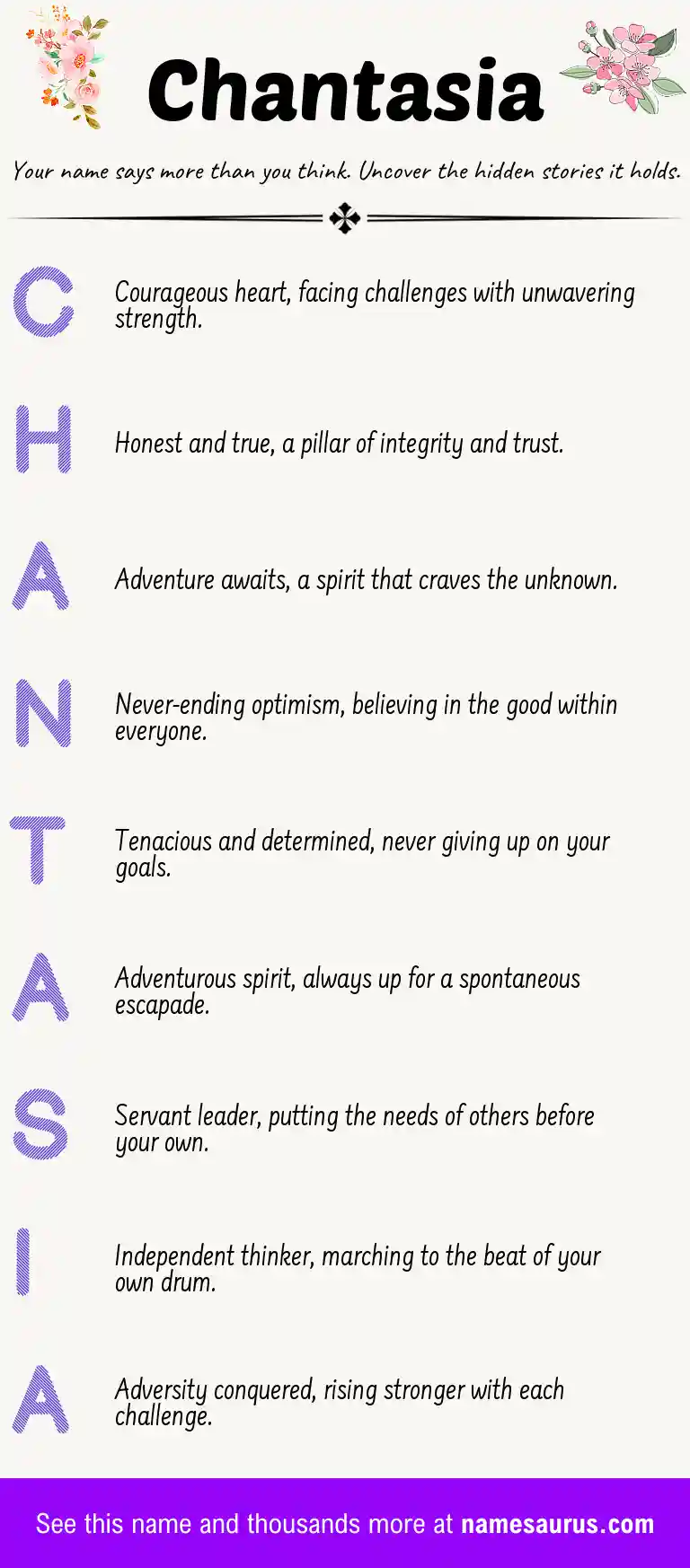 Acrostic poem about Chantasia.