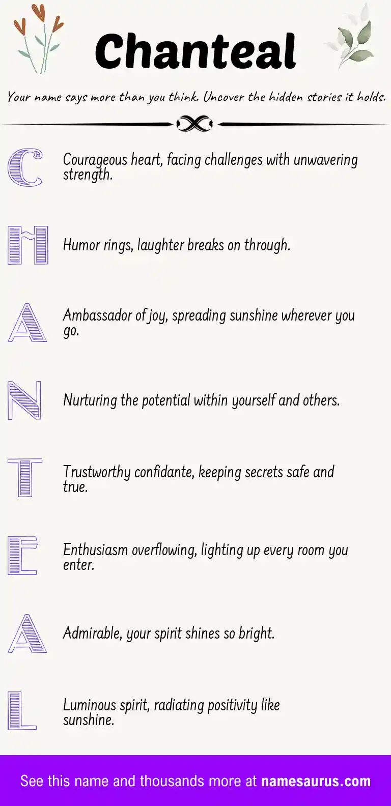 Acrostic poem about Chanteal.