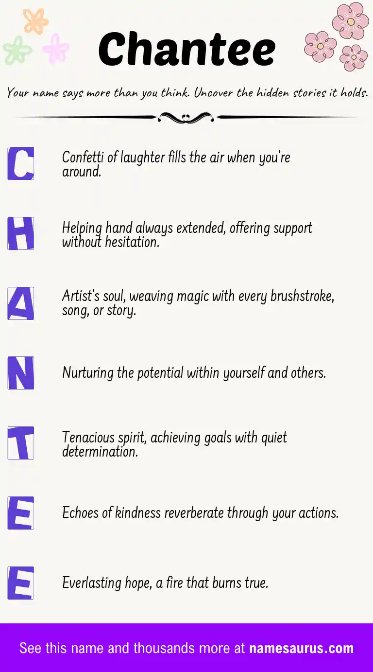 Acrostic poem about Chantee.