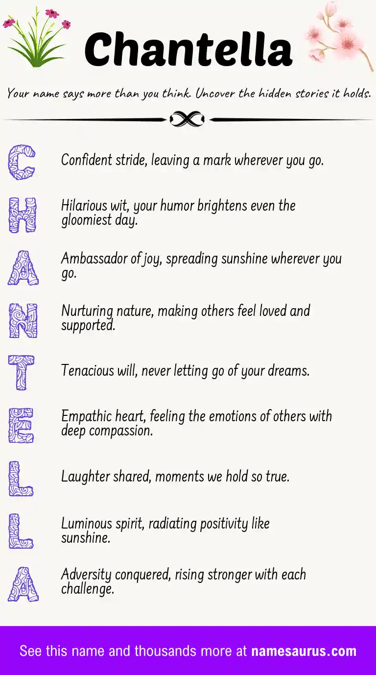 Acrostic poem about Chantella.