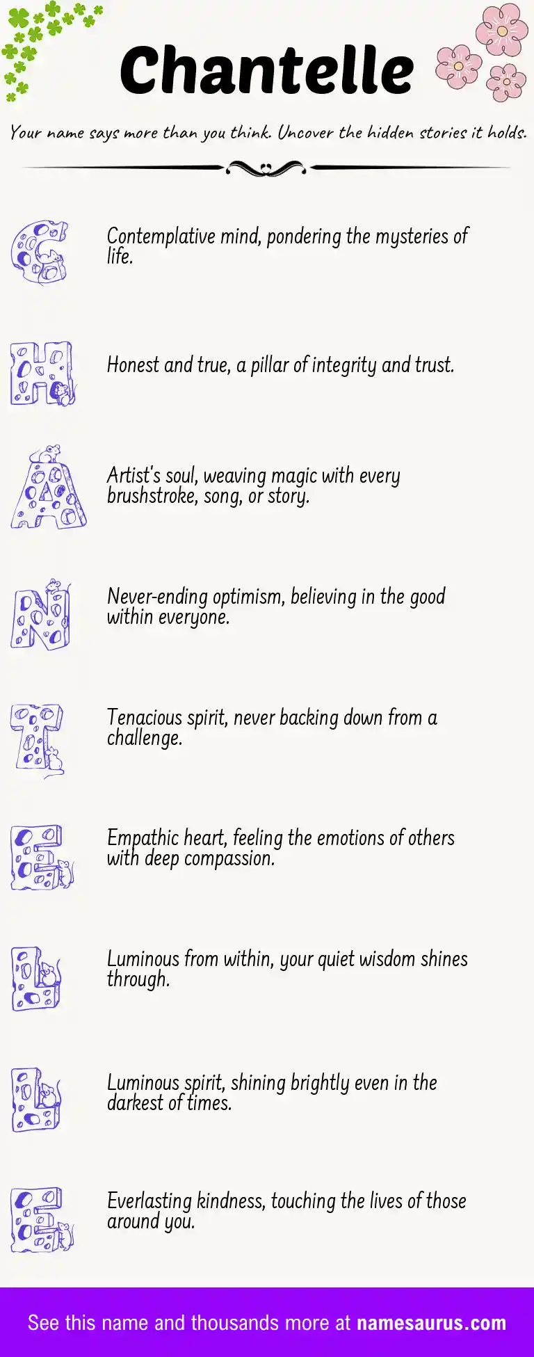 Acrostic poem about Chantelle.