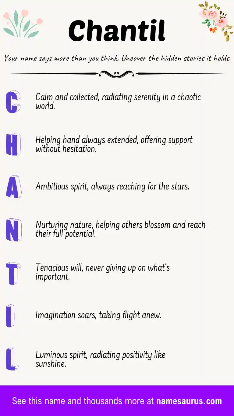 Acrostic poem about Chantil.