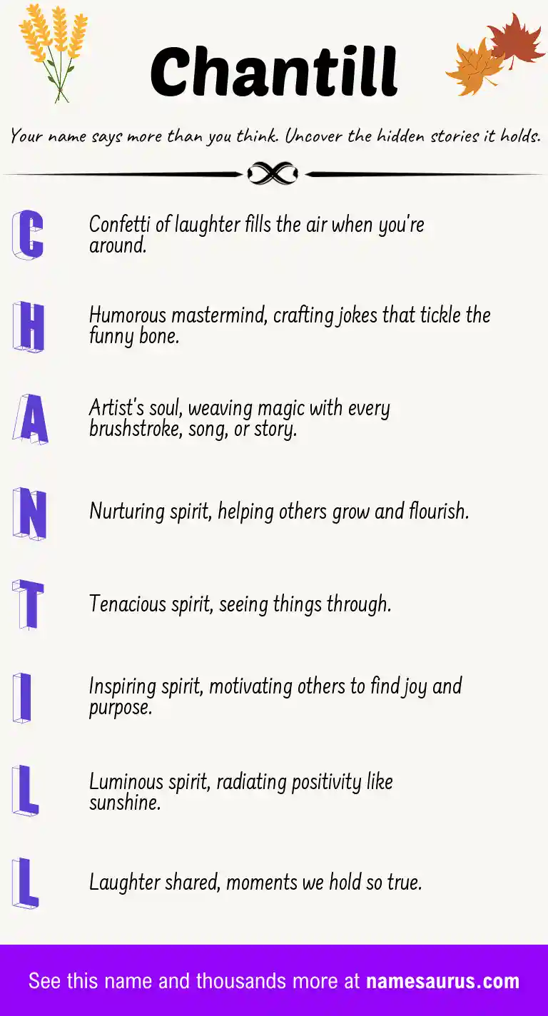 Acrostic poem about Chantill.