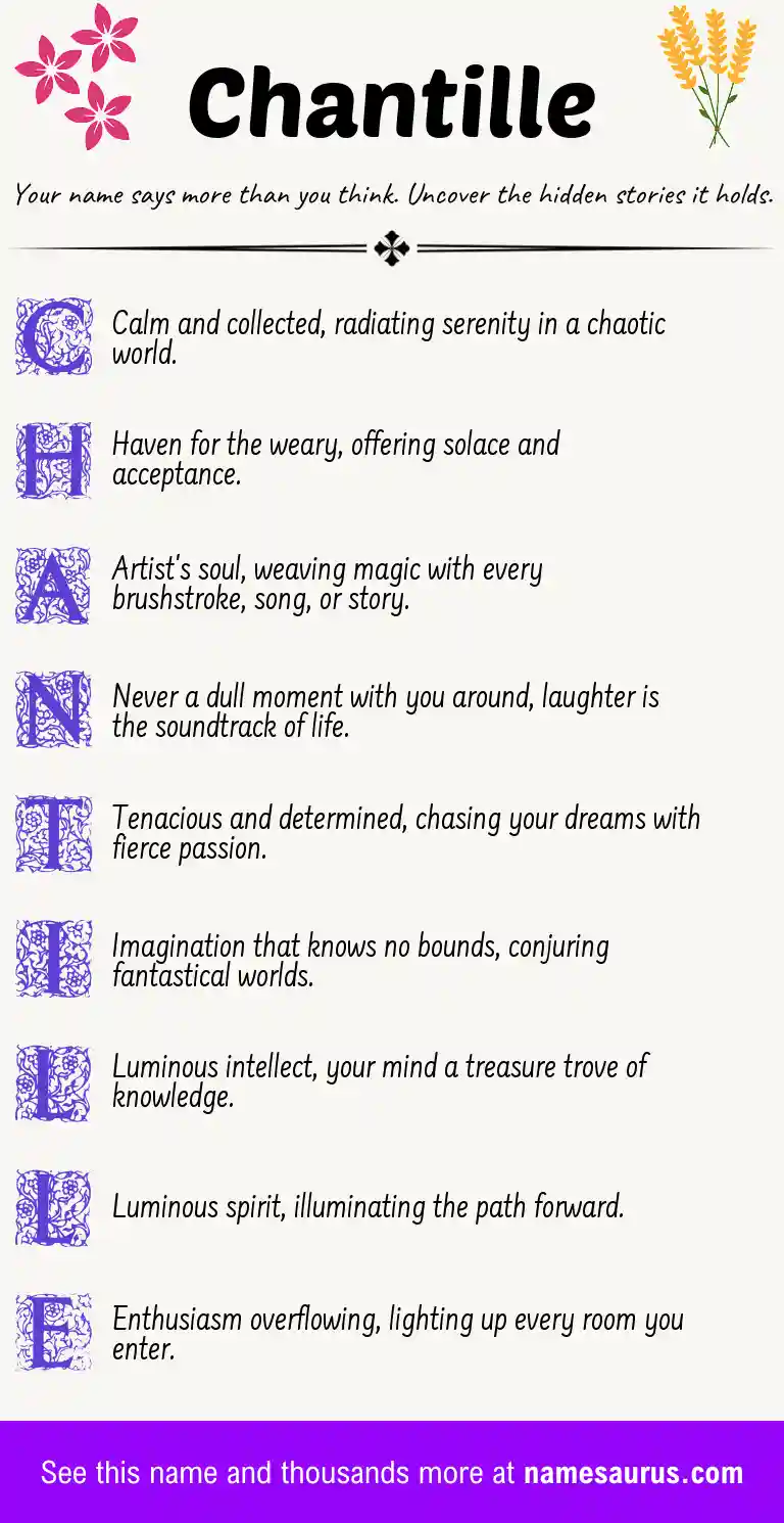 Acrostic poem about Chantille.