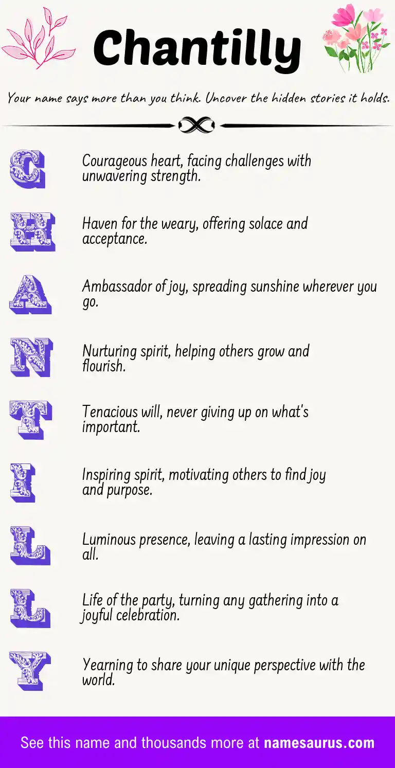 Acrostic poem about Chantilly.