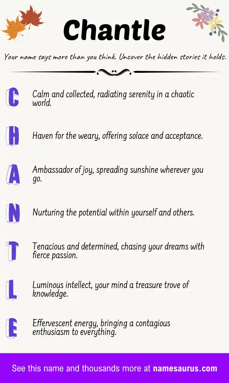 Acrostic poem about Chantle.