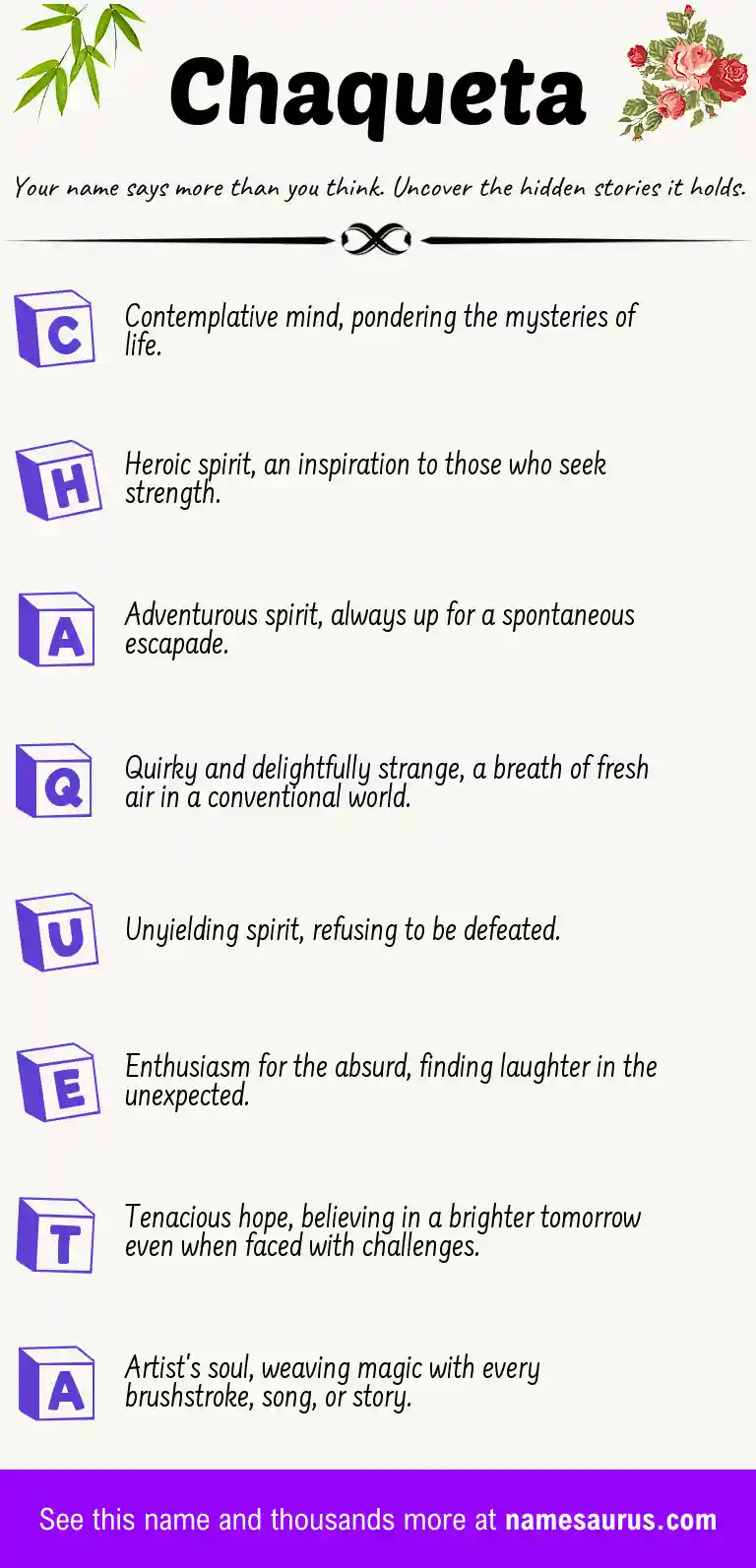 Acrostic poem about Chaqueta.