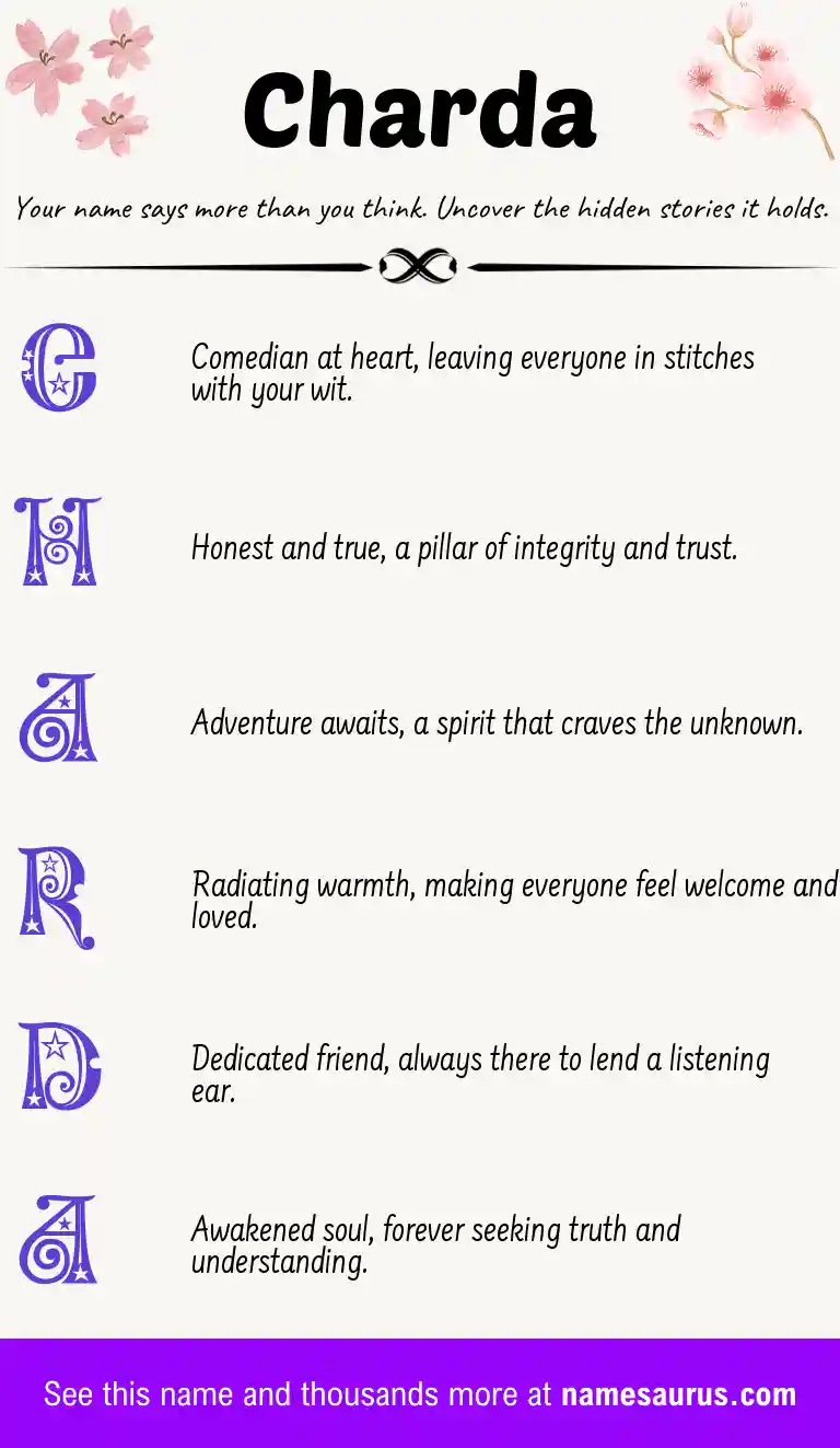 Acrostic poem about Charda.