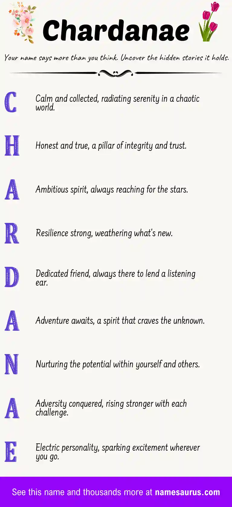 Acrostic poem about Chardanae.