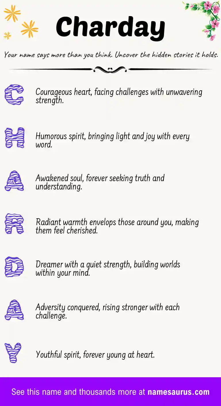 Acrostic poem about Charday.