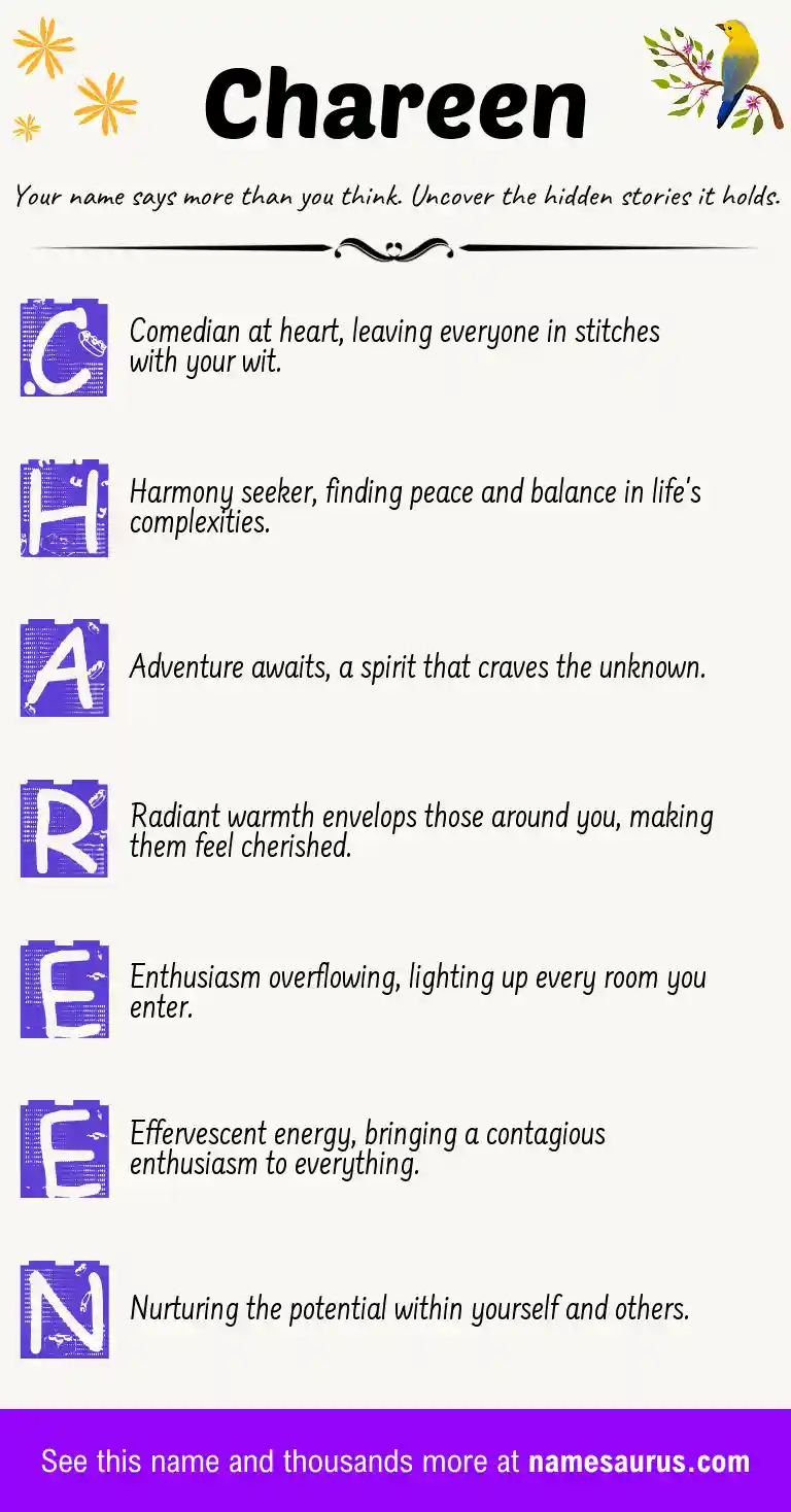 Acrostic poem about Chareen.