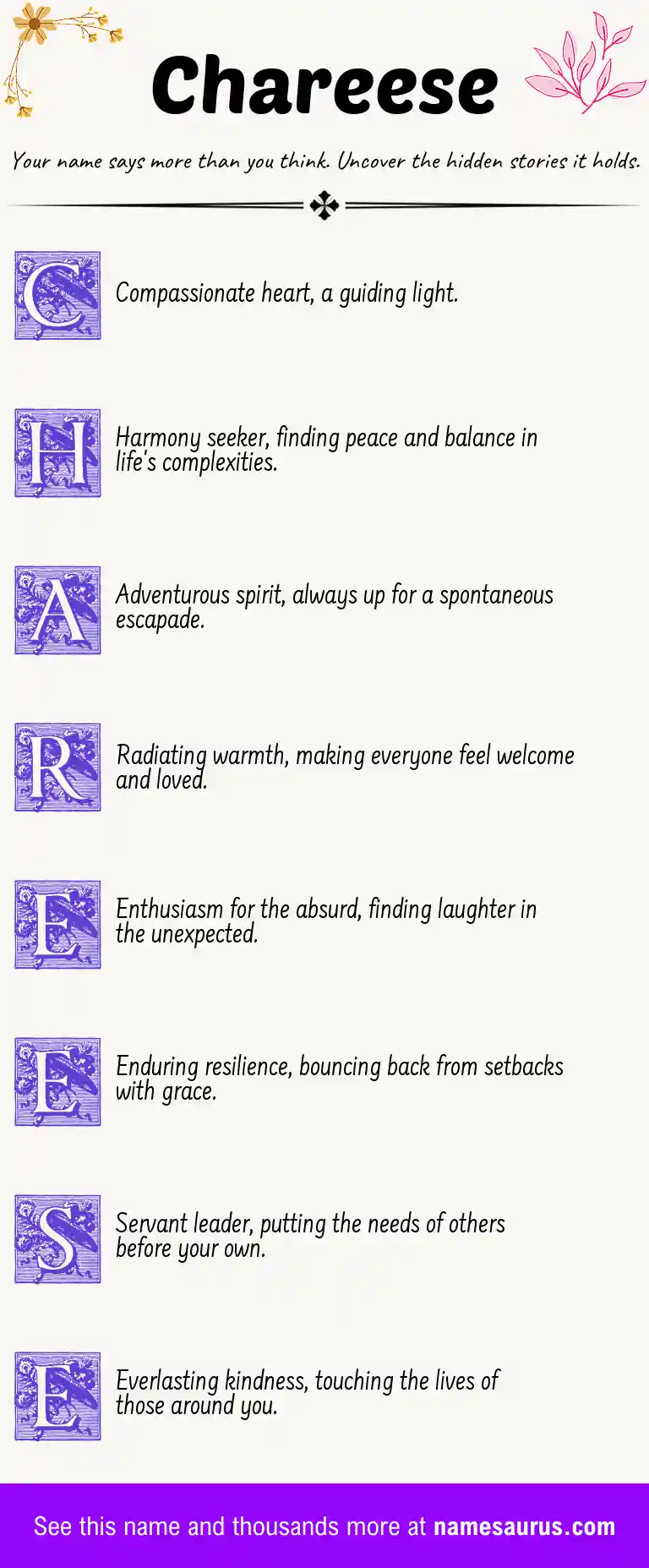 Acrostic poem about Chareese.