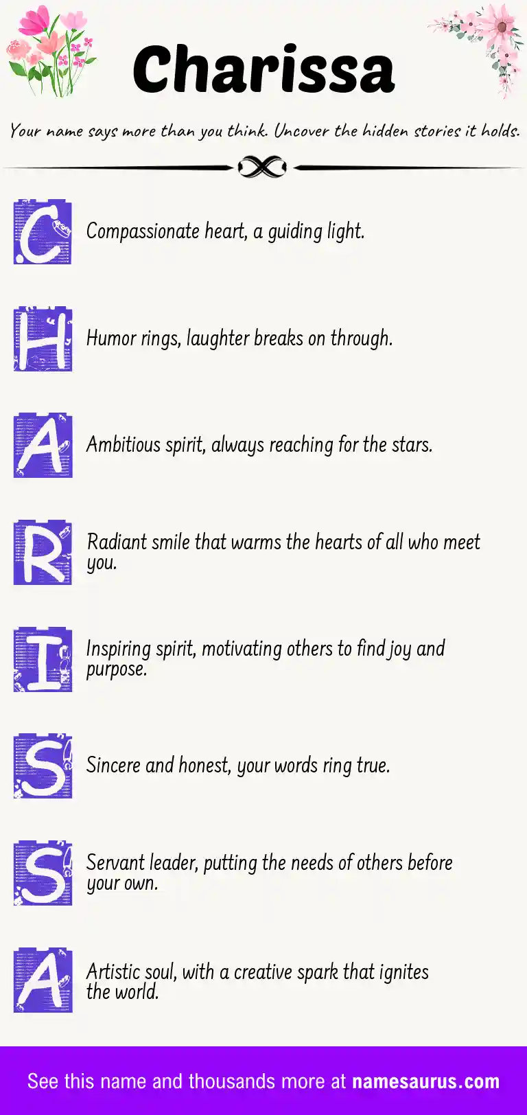 Acrostic poem about Charissa.