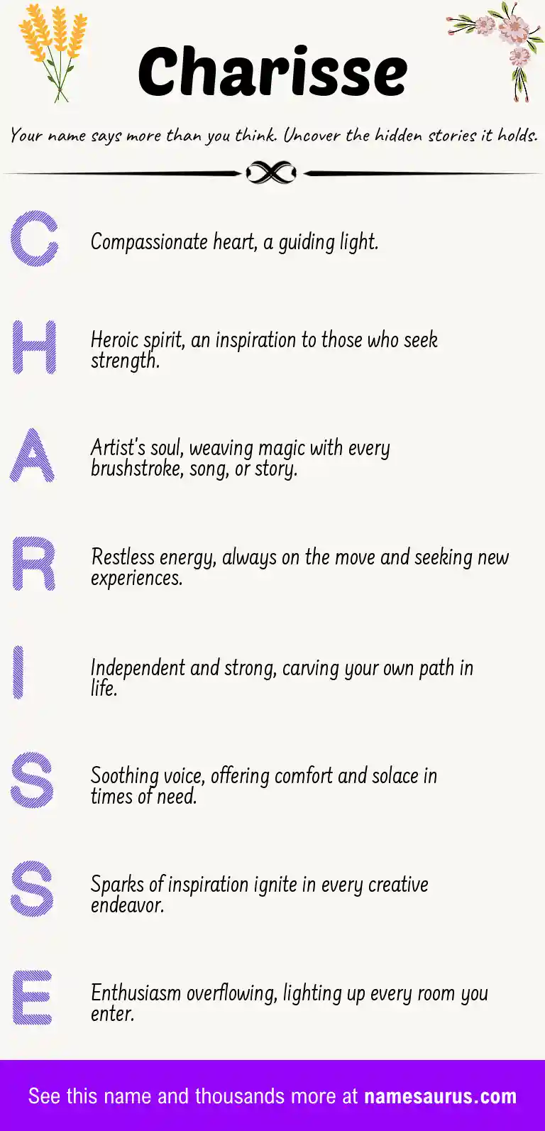 Acrostic poem about Charisse.