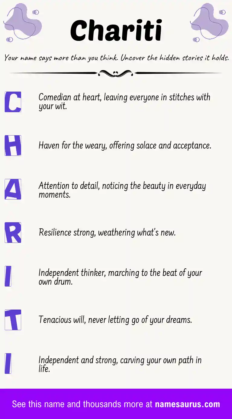 Acrostic poem about Chariti.